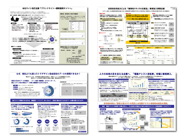 A3用紙１枚企画・提案書フォーマット　セットB　(4パターン)